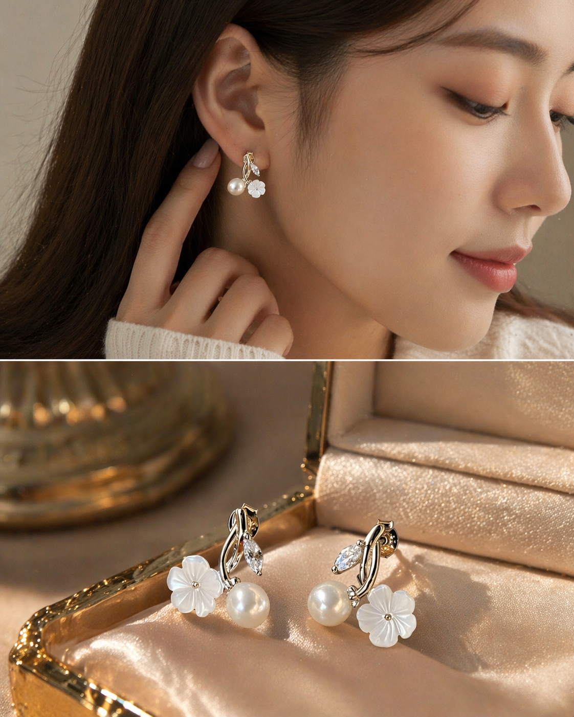 Pearl drop earrings