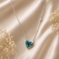 Abalone Shell heart crystal pendant necklace