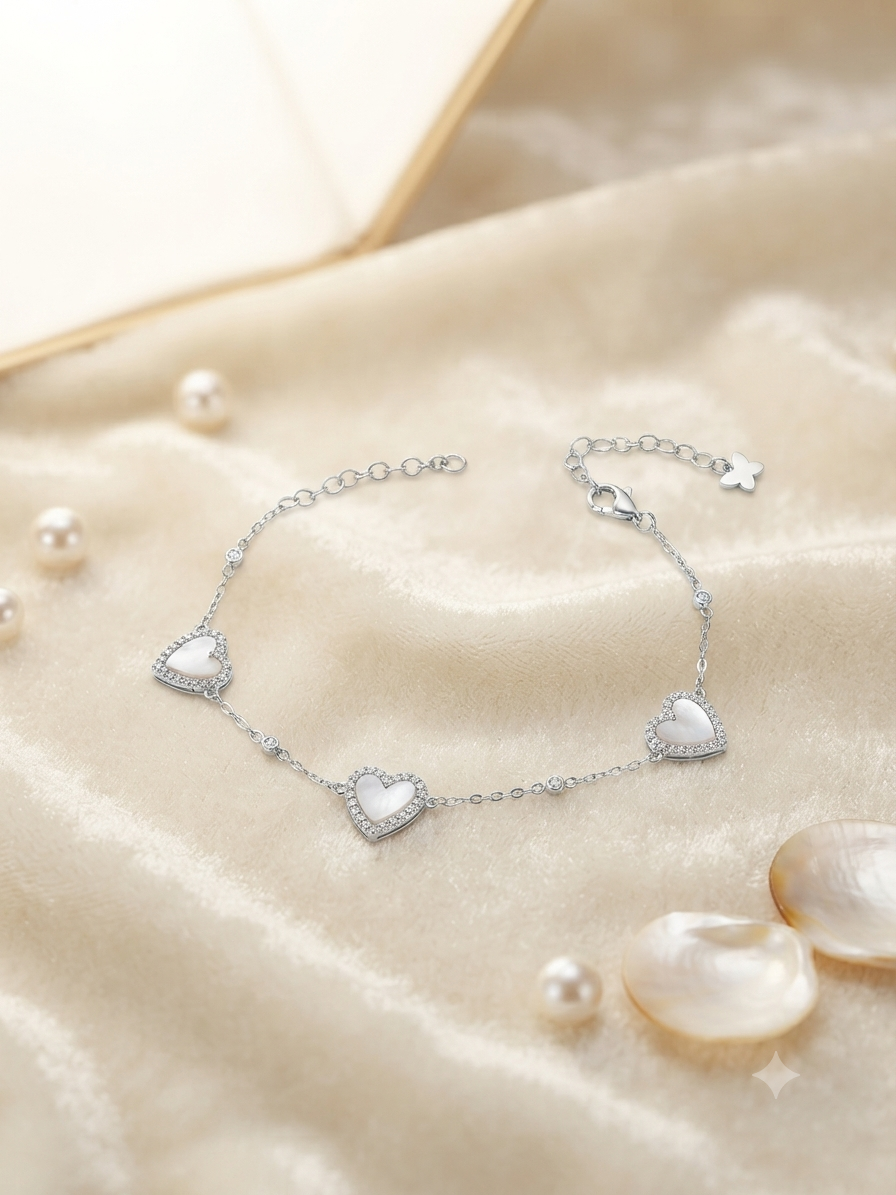 Open heart charm bracelet