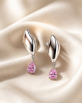 Luxury, silver teardrop stud earrings for women