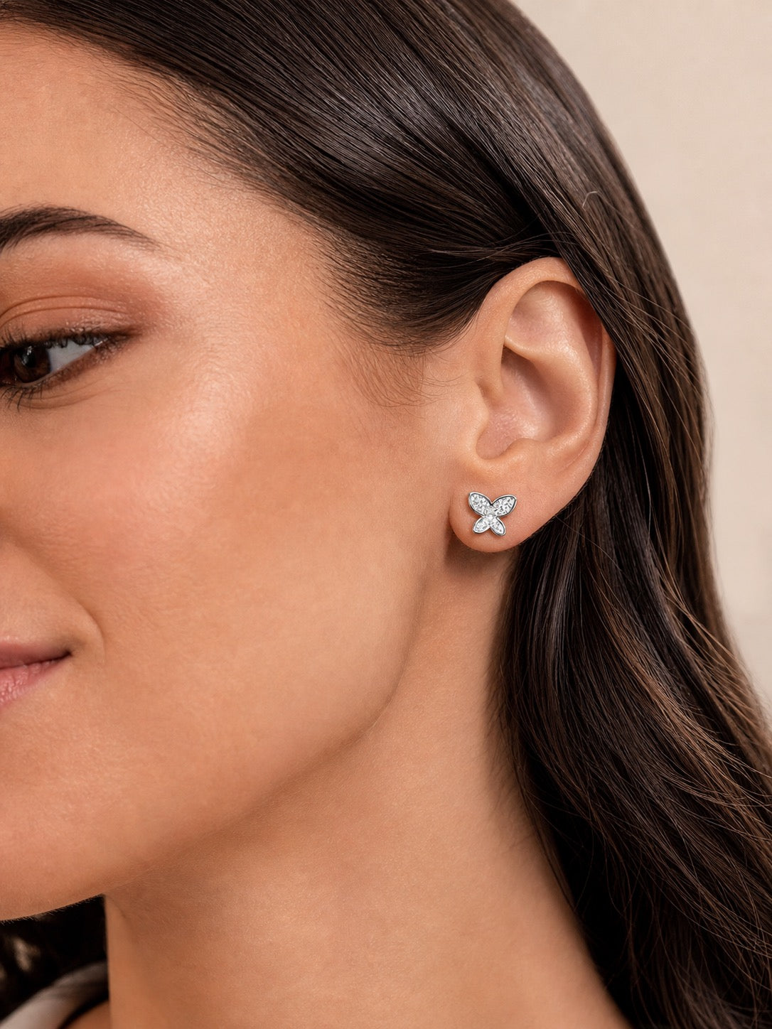 Butterfly stud earrings for women