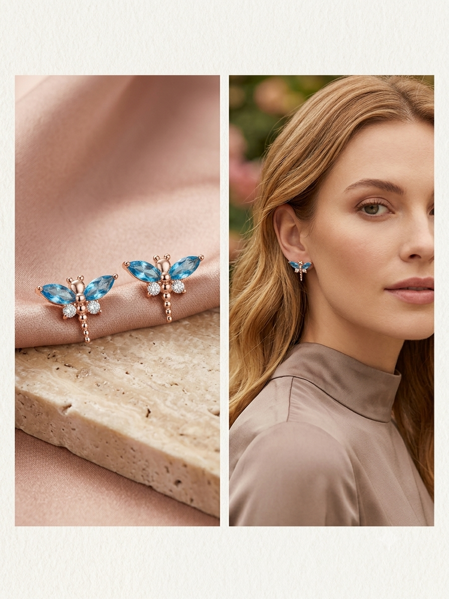 Dragonfly stud earrings for women