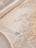 White opal butterfly pendant necklace