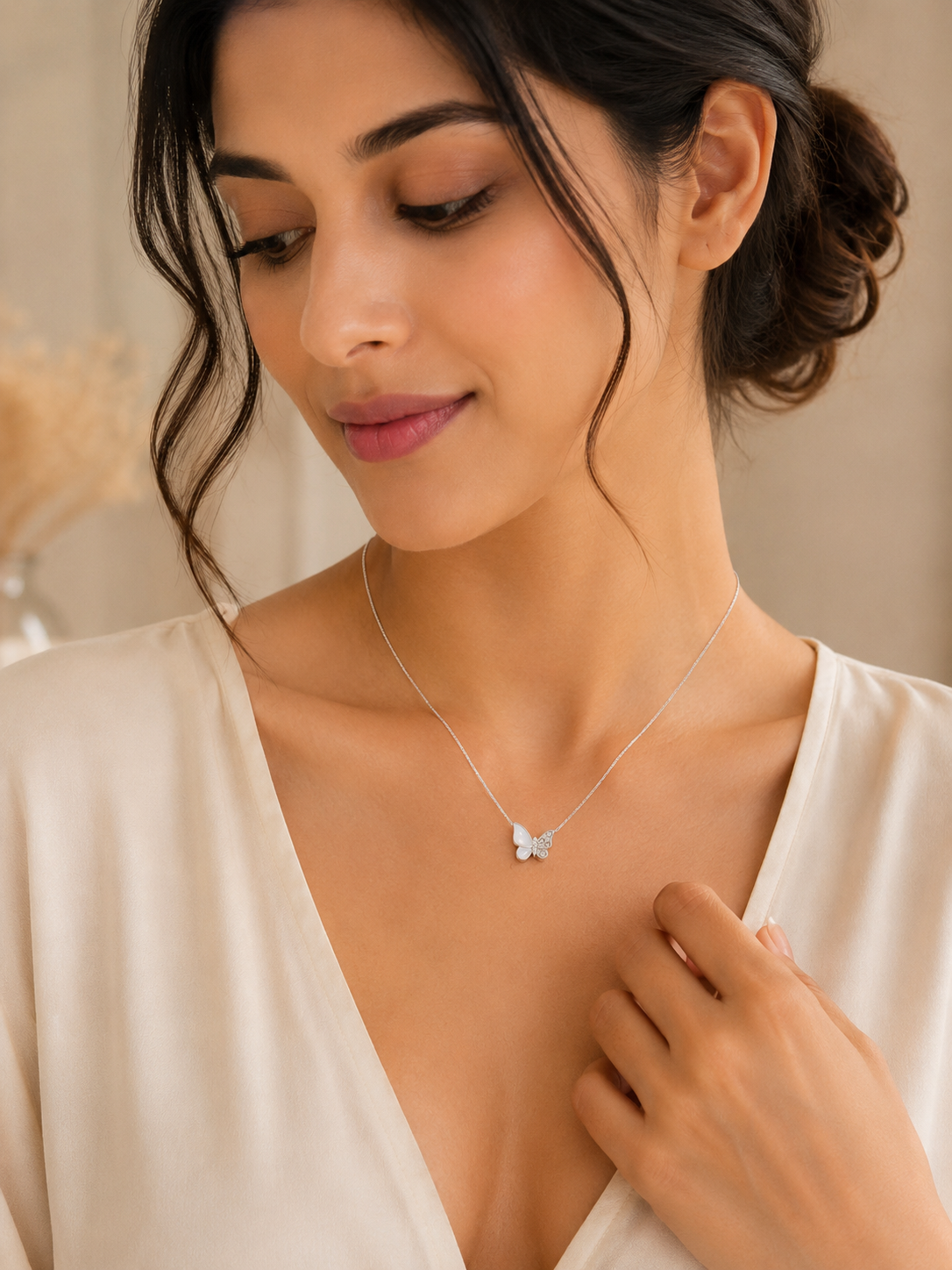Butterfly pendant necklace