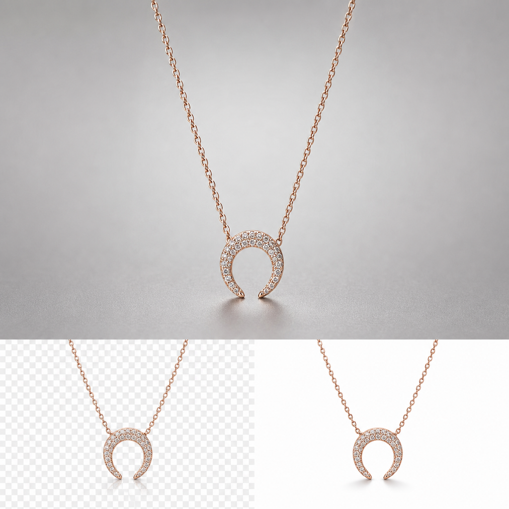 Rose gold horseshoe necklace