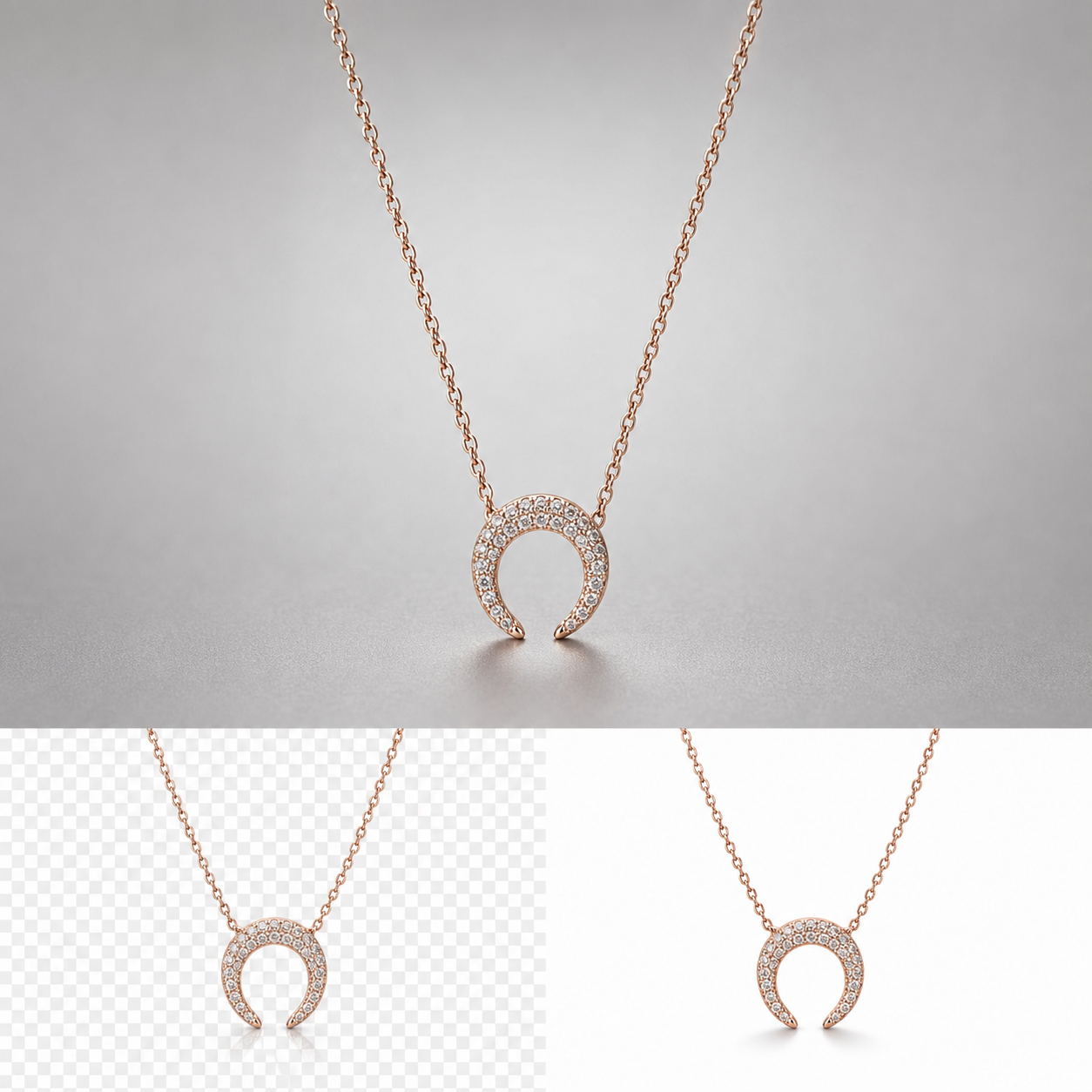 Rose gold horseshoe necklace