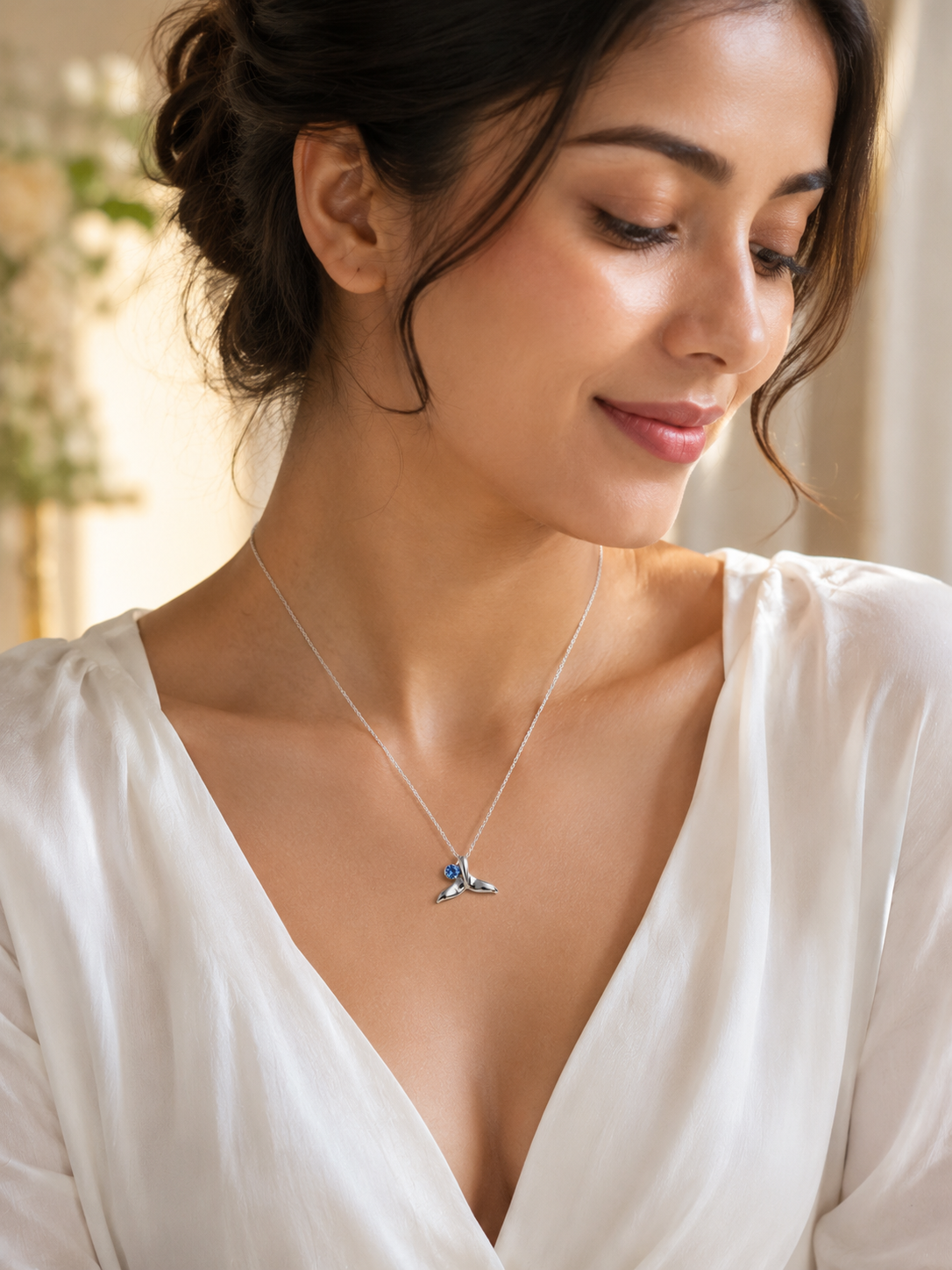 Whale Tail pendant necklace