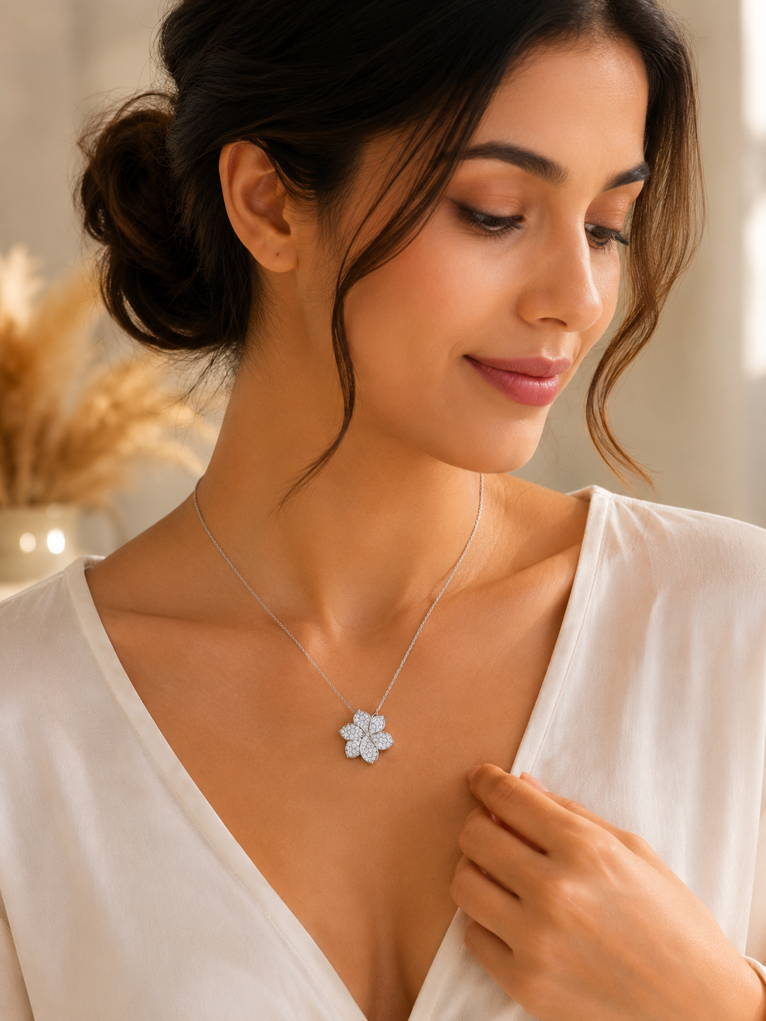 Floral pendant necklace
