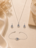 Royal blue teardrop crystal jewelry set