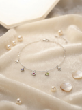 Multicolour cubic zirconia charm bracelet