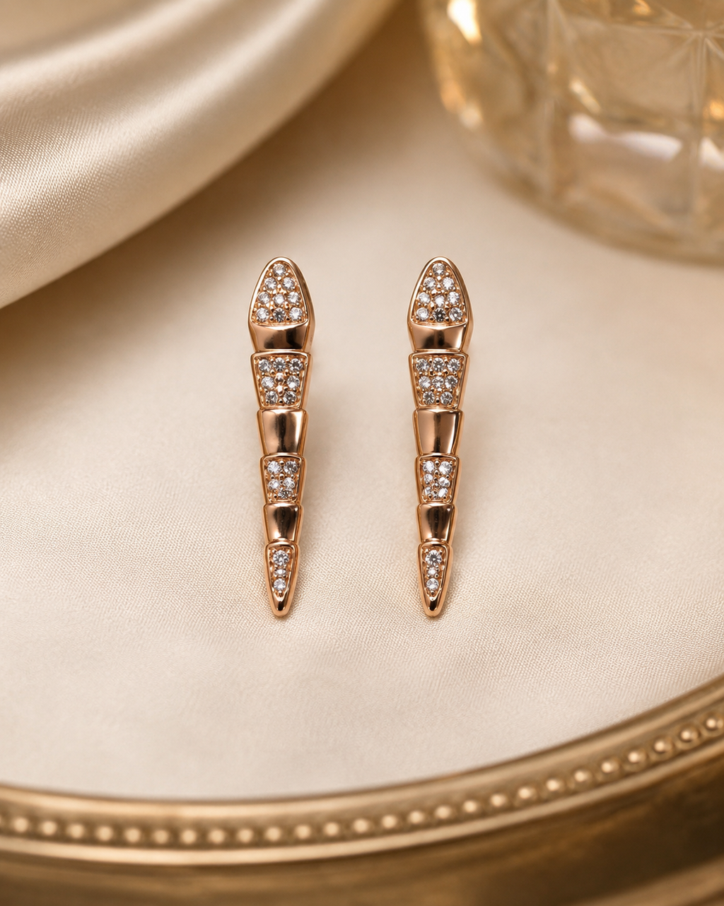 Luxury silver geometric drop earrings for women
