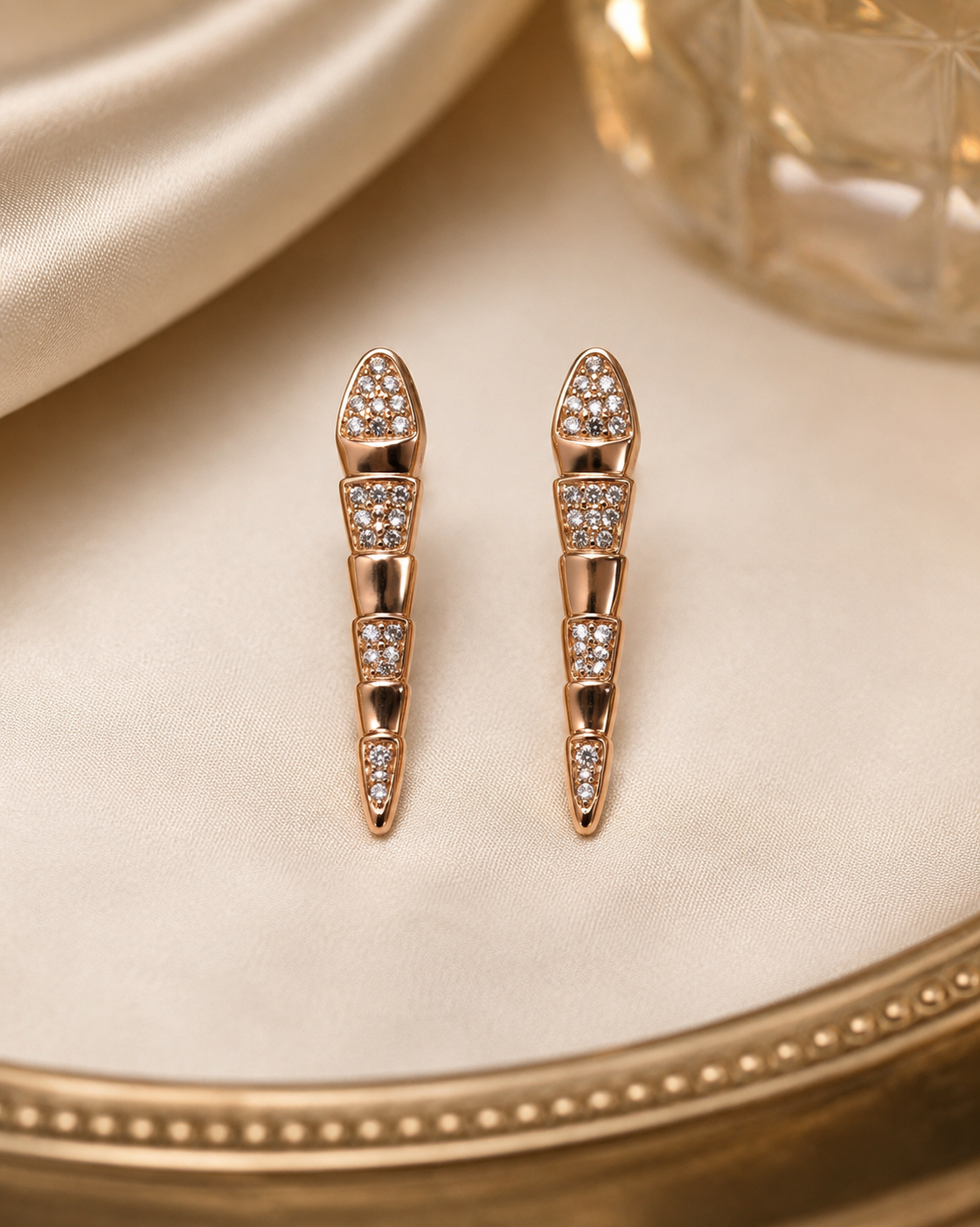 Luxury silver geometric drop earrings for women