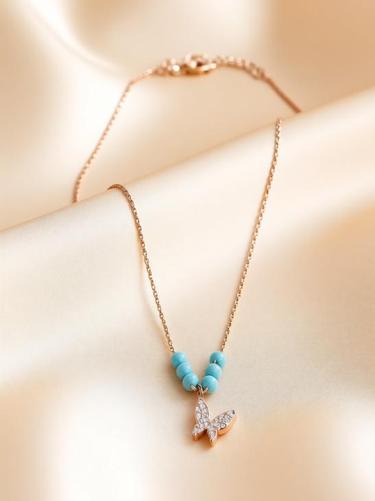 Rose gold butterfly necklace