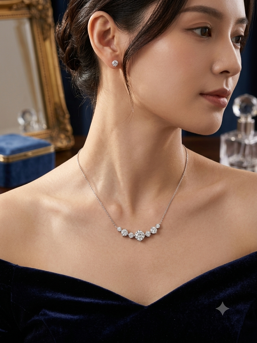 Multi Stone, diamond inspired necklace