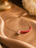 Rose gold red evil eye bracelet