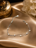 Double layer freshwater pearl bracelet