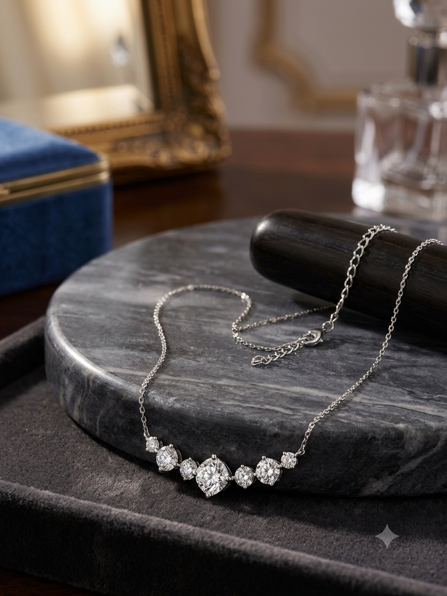 Multi Stone, diamond inspired necklace