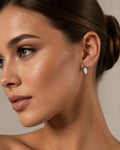 Silver grape cluster stud earrings for women